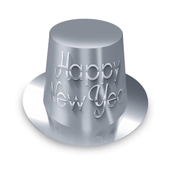 25 Pack Bulk Silver New Year Hi-Hat