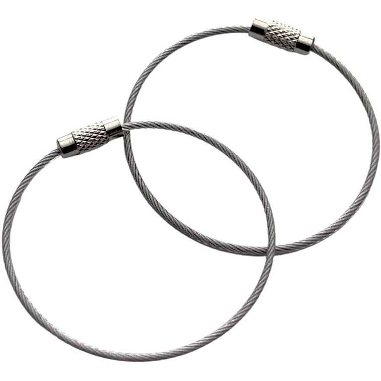 Key Tags Uniclife 20 Pcs Wire Keychain Cable 15cm Stainless Steel