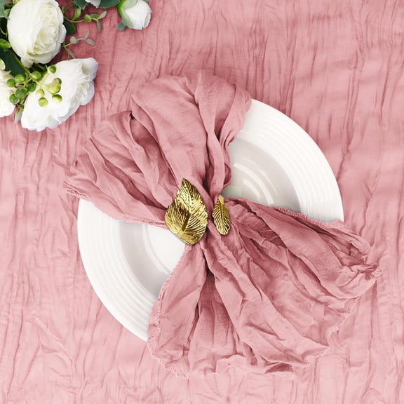 25 Pack Cheesecloth Napkins 20x20 Inch Dinner Table Boho Washable Rustic Gauze Bulk for Wedding Bridal Baby Shower Party Decor (Dusty Pink)