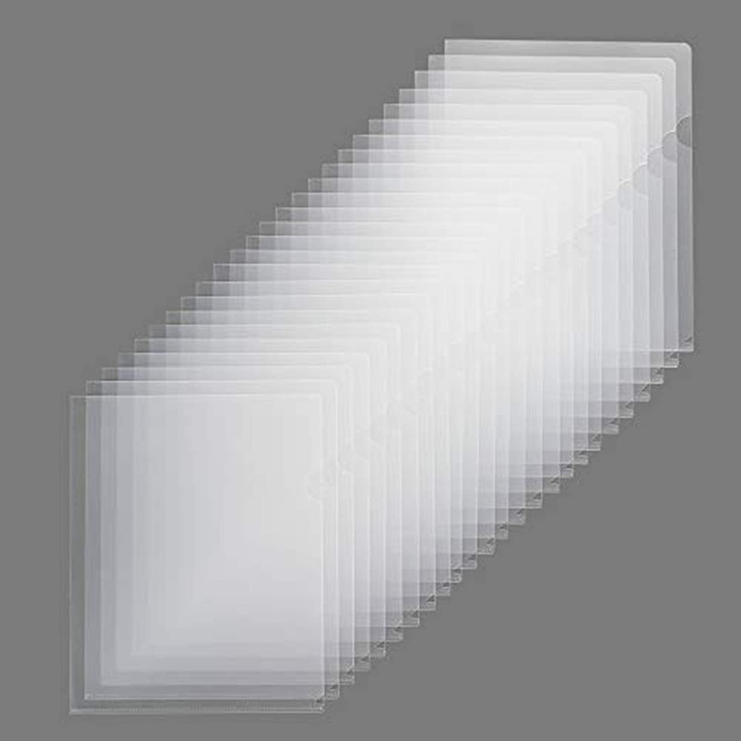 25 Pack Clear Document Folder Project Pockets, Plastic File Folders Letter Size, Clear Sleeves for Paper Protector 8.5 x 11, Presentation Folders Report Covers, Clear