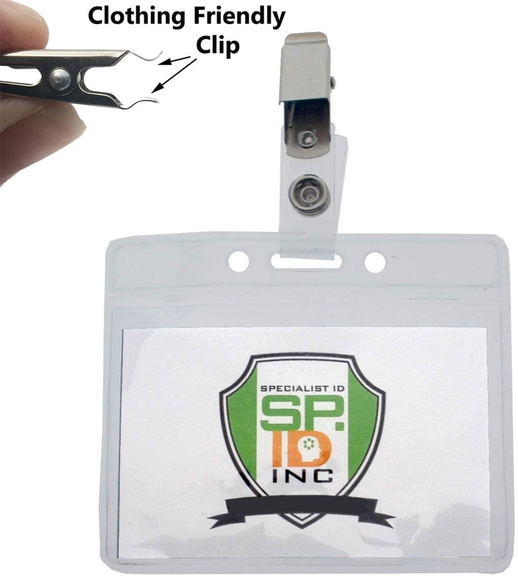 Buy Fushing 60Pcs Clear Plastic Vertical Nae Tags Badge ID Card