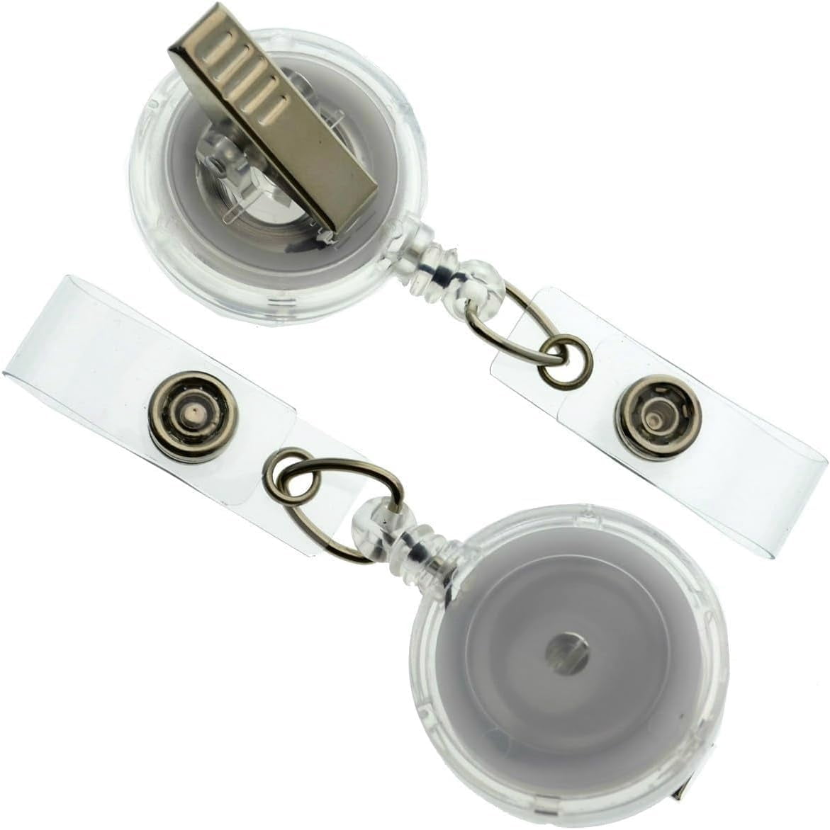 25 Pack - Clear Translucent Retractable ID Badge Reels with Alligator Swivel Clip by Specialist ID (Clear)