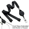 thumbnail image 1 of 25 Pack - Comfort Lanyard with Locking Badge Reel - Locks in Open (Extended) Position with Push Button Recoil - Quick Release Safety Breakaway for Insert & Swipe Key Cards by Specialist ID (Black), 1 of 8