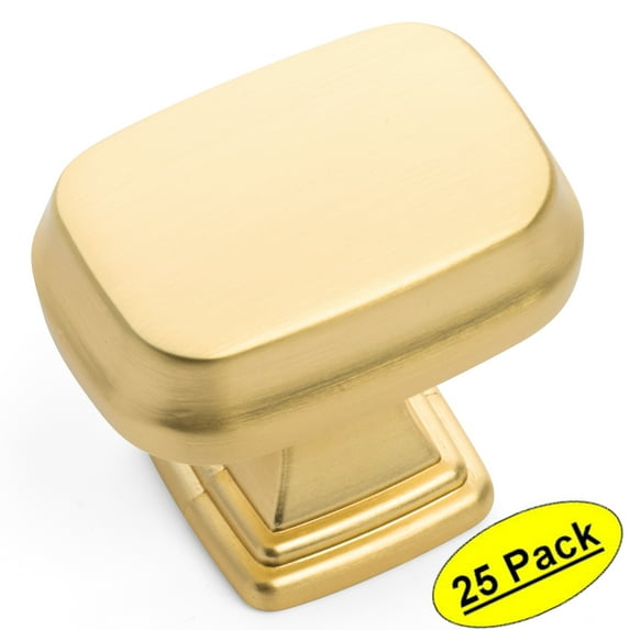 25 Pack - Cosmas 1488BG Brushed Gold Contemporary Cabinet Hardware Knob - 1-3/16" Length