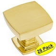 thumbnail image 1 of 25 Pack - Cosmas 5232BB Brushed Brass Contemporary Square Cabinet Knob, 1 of 1