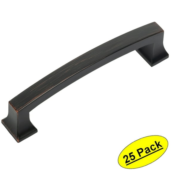 25 Pack - Cosmas 755-4ORB Oil Rubbed Bronze Contemporary Cabinet Hardware Handle Pull - 4" Inch (102mm) Hole Centers