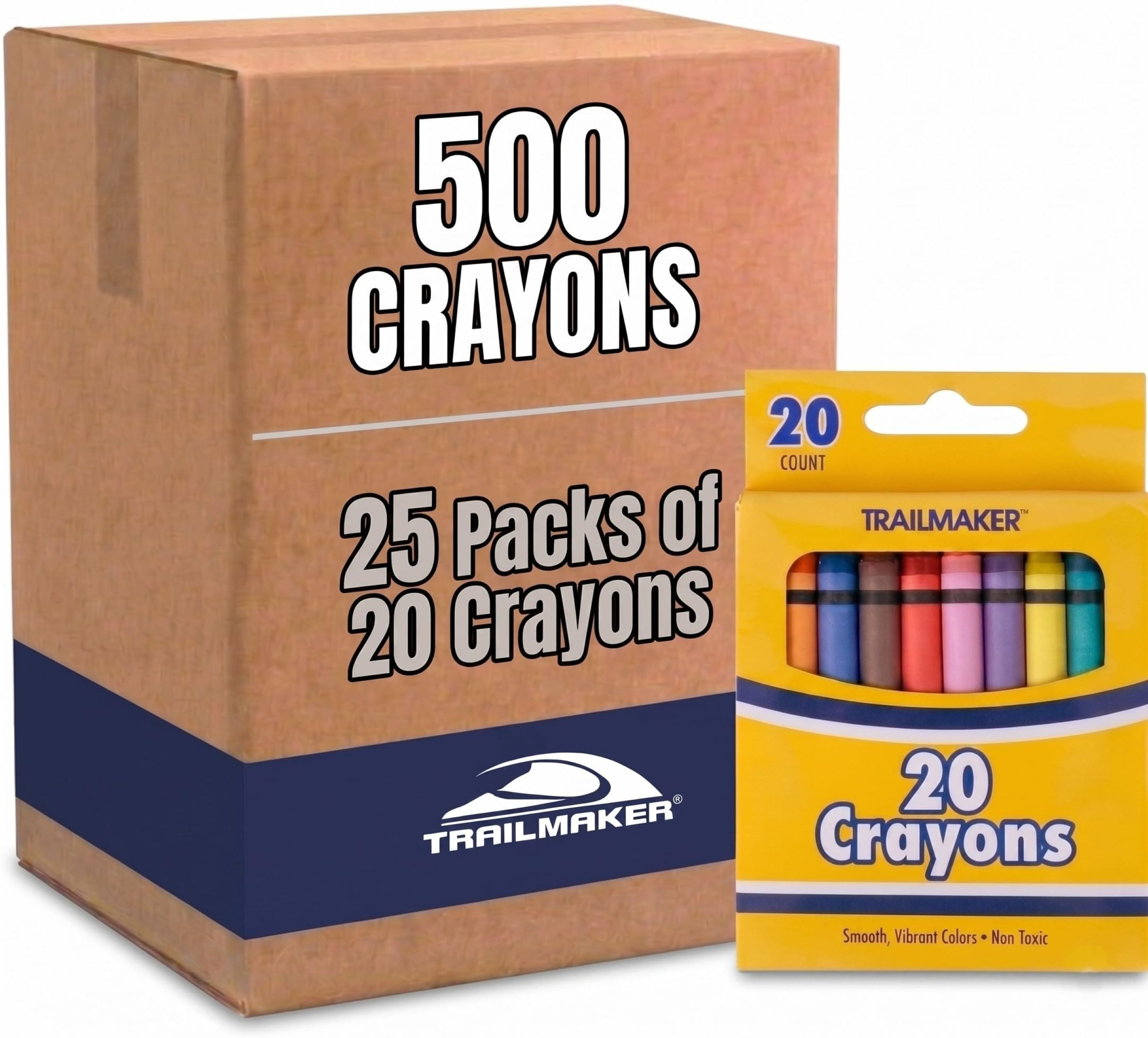 25 Pack of Crayons Containing 20 Crayons Per Box for Coloring - 500 Count Crayons Total