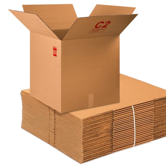25 Pack Cube Cardboard Moving Boxes  13" x 13" x 13"  Multipurpose Packing & Storage Boxes