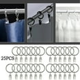 thumbnail image 1 of 25 Pack Curtain Rings with Clips Hooks, Rustproof Stainless Steel Drapery Rings for Tension Rod Bracket Eyelets Hangers, 1 of 6