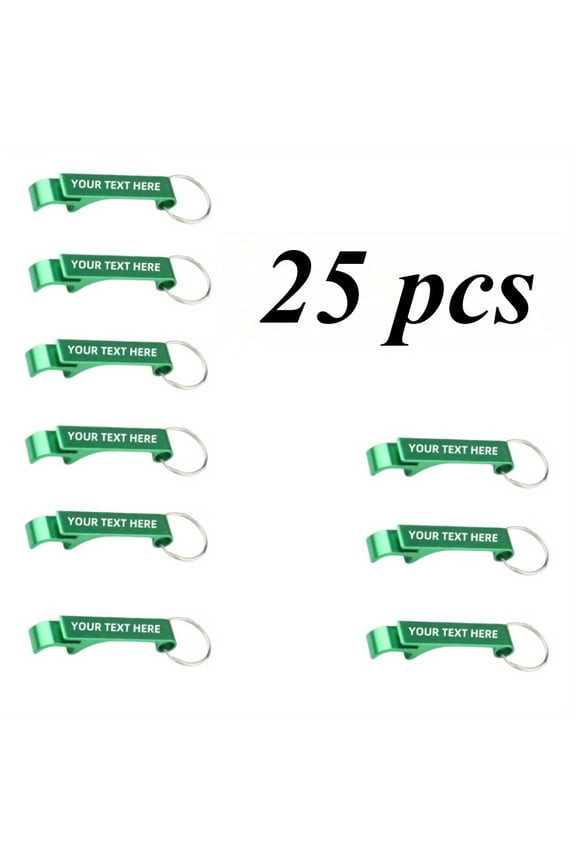 25 Pack Custom Multifunctional Beer Bottle & Can Openers, Stainless Steel Keychain Opener with Mini Screwdriver, Portable Emergency Tool for Parties, Ideal for Bulk & Promotional Gifts