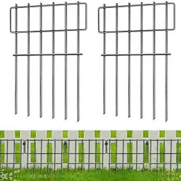 25 Pack D rative Garden Fence Total 27ft (L) x 16.5in (H) Dog Fence Animal Barrier Rustproof Metal Wire Fencing Border for Outdoor Landscape Patio Yard Garden Flower Bed