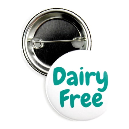 25 Pack - Dairy Free Food Allergy Warning Pinback Button Badges - 1.5 Inch Round