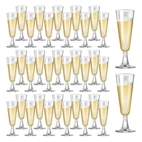 25-Pack Disposable Champagne Flutes, 5.5oz Clear Plastic Detachable Stem Glasses for Wedding, Party, Birthday, 6.3 Inches Tall
