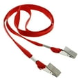 thumbnail image 1 of 25 Pack - Double Sided/Open Ended Lanyards with Two Bulldog Clips - Twist Free 2 Hook Design (1 on Each End) for Special Event Badges, Credentials and Ticket Holders (Red), 1 of 4