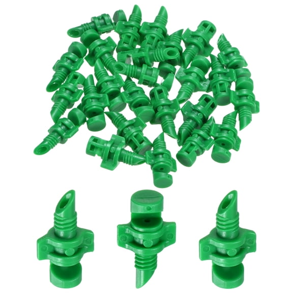 Uxcell 25-Pack Drip Irrigation Emitters, Adjustable 180 Degree Plastic Micro Sprinkler Heads for Garden Lawn [Green]