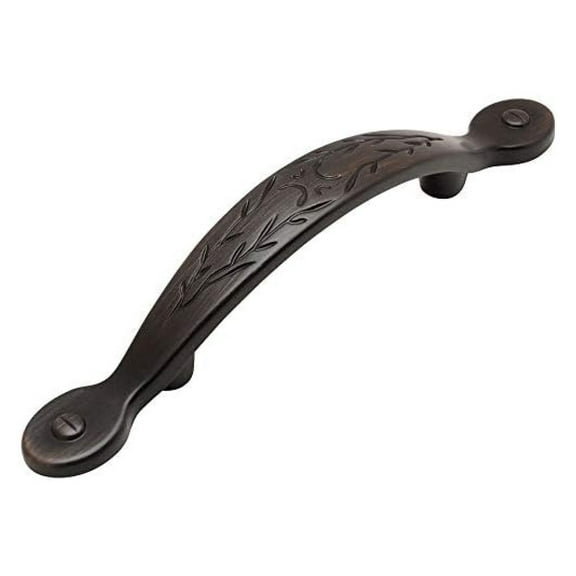 25 Pack - DyGTyX 465ORB Oil Rubbed Bronze Leaf Design Cabinet Hardware Handle Pull - 3" Inch (76mm) Hole Centers, 5-3/4" Overall Length