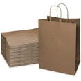 thumbnail image 1 of (25 Pack) EcoQuality Brown Kraft Paper Bags with Handles 12x7x13 inch, Paper Shopping Bags, Gift Bags, Party Bag, Merchandise Bags, Reusable Grocery Bags, Takeout Bags, Retail Bags for Business, 1 of 1