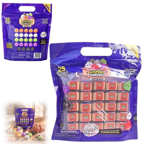 25 Pack Extra Mini Dumpling Squishy Toys, Mystery Mini Squeeze Fidget Set, Halloween Squishy Dumplings for Classroom Goodie Bags, Trick or Treat Party Supplies & Novelty Gifts