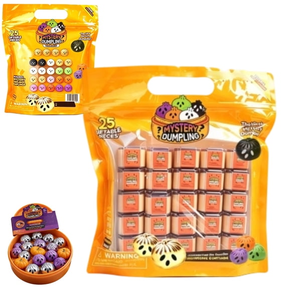 25 Pack Extra Mini Halloween Mini Dumplings 25 Pack Of Extra Mini Squishy Dumplings Collectible Surprise Toy For Birthday Pinata Fillers Halloween Trick Or Treat Bags Classroom Gifts