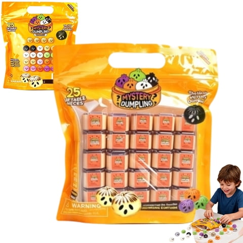 25 Pack Extra Mini Halloween Mini Dumplings Extra Mini 25 Pack Of Dumplings Surprise Collectible Squishy For Student Rewards Halloween Trick Or Treat Bags Birthday Party Supplies