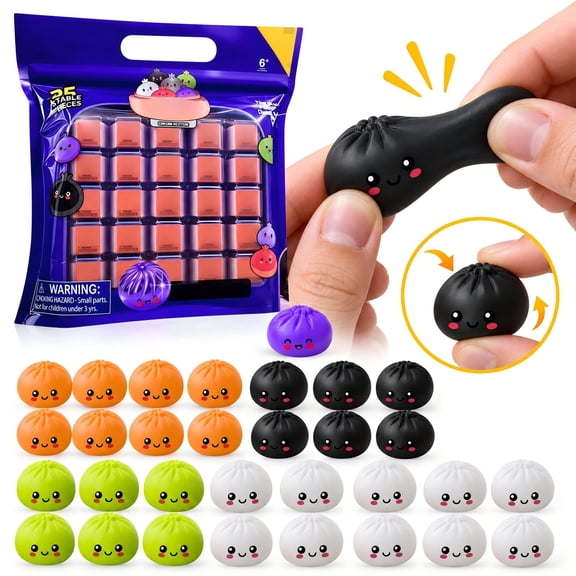 25 Pack of Extra Mini Squishy Dumplings Extra Mini Mystery Dumpling Squishy Set Mystery Dumpling Squishy Dumpling Squishy for Halloween Classroom Goodie Bags Party Supplies (b)