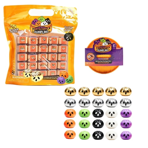 25 Pack of Extra Mini Squishy Halloween Dumplings Extra Mini Mystery Dumpling Squishy Set Mystery Dumpling Squishy Dumpling Squishy for Classroom Goodie Bags Halloween Party Supplies