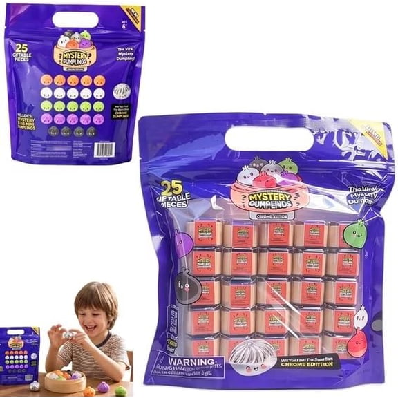 25 Pack of Extra Mini Squishy Set for Halloween Christmas Squishies Party | Dumplings Extra Mini Mystery Dumpling Squishy Classroom Goodie Bags Supplies