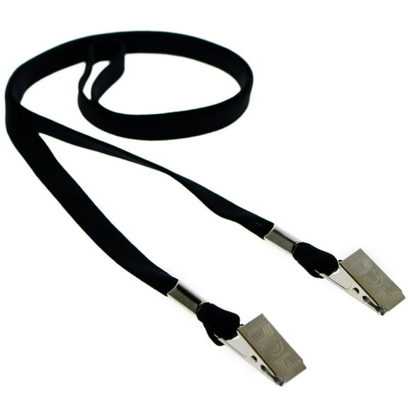 25 Pack - Face Mask Lanyards - Premium Comfortable Neck Straps - Twist Free 2 Hook Design (1 on Each End) for Special Event Badges, Credentials and Ticket Holders (Black)