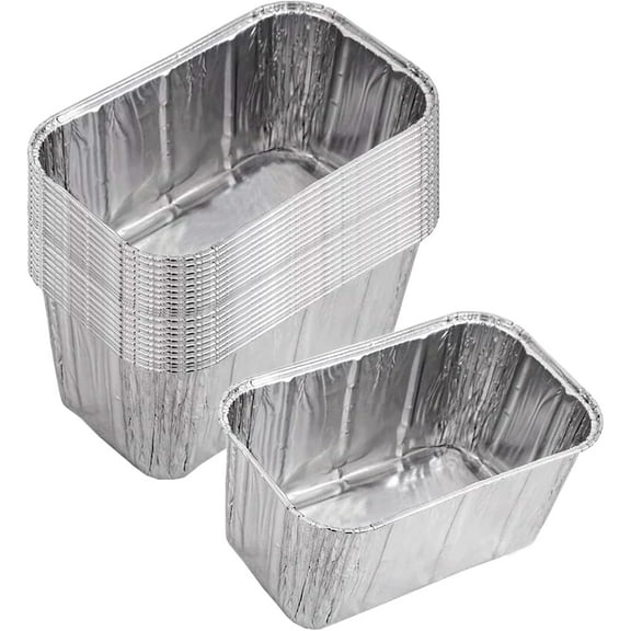 25 Pack Foil Drip Pan Liners for Char Griller 8128 8036 8536 Flat Iron Griddle Gas Grills, Compatible with CharGriller Flatiron Griddle Grease Cup Liners, Aluminum Pans Disposable 7" x 4.2"