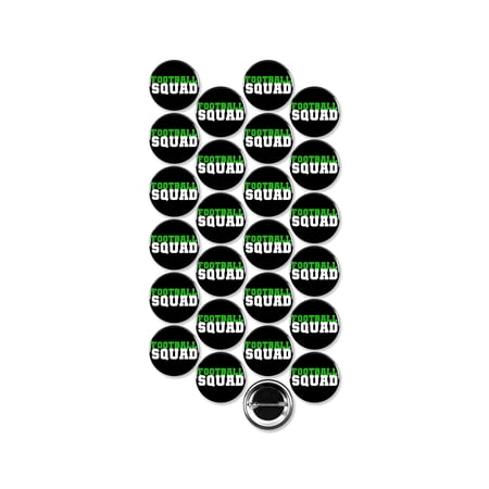 25 Pack - Football Squad Team Pinback Buttons - 1.5 Inch