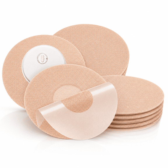 25 Pack Freestyle Bandage for Libre 3 Sensor Covers Waterproof 14 Days Overpatch Tape CGM Adhesive Patches Without Hole,Beige