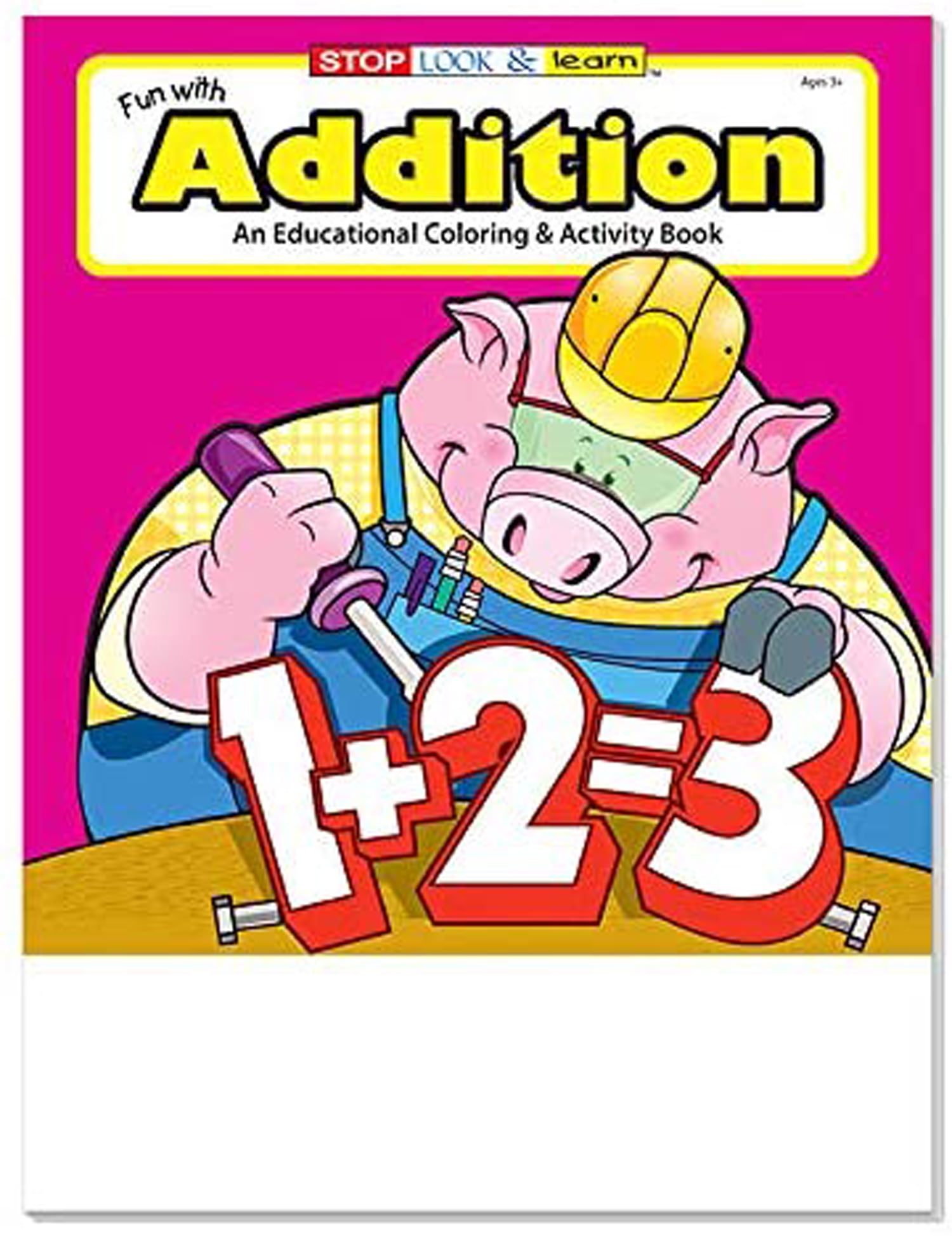 25 Pack - Fun With Addition Kid's Educational Coloring & Activity Books