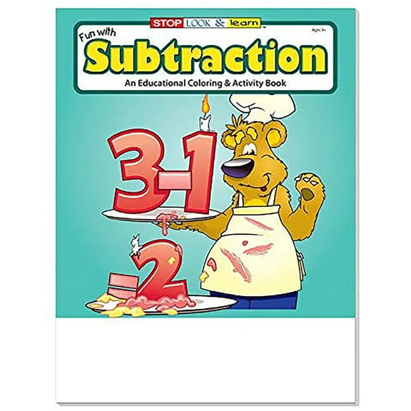 25 Pack - Fun With Subtraction Kid's Educational Coloring & Activity Books