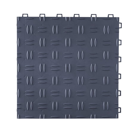 Non-Slip Garage Floor Tiles, 12x12 Inch Interlocking Design, 25-Pack – Textured Surface for Safety, Heavy-Duty Covering for Garages, Workshops, Basements – Graphite Gray