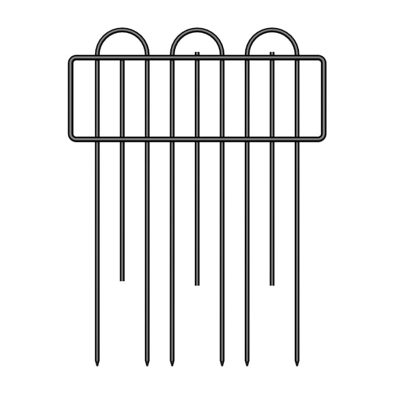25-Pack Garden Fence 26.9ft Total Length, 16.5inx12.6in Black Metal Decorative Animal Barrier for Yard Patio Flower Bed