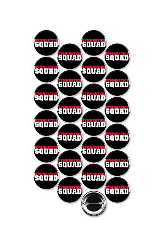 25 Pack - Gymnastics Squad Sports Pinback Buttons - 1.5 Inch
