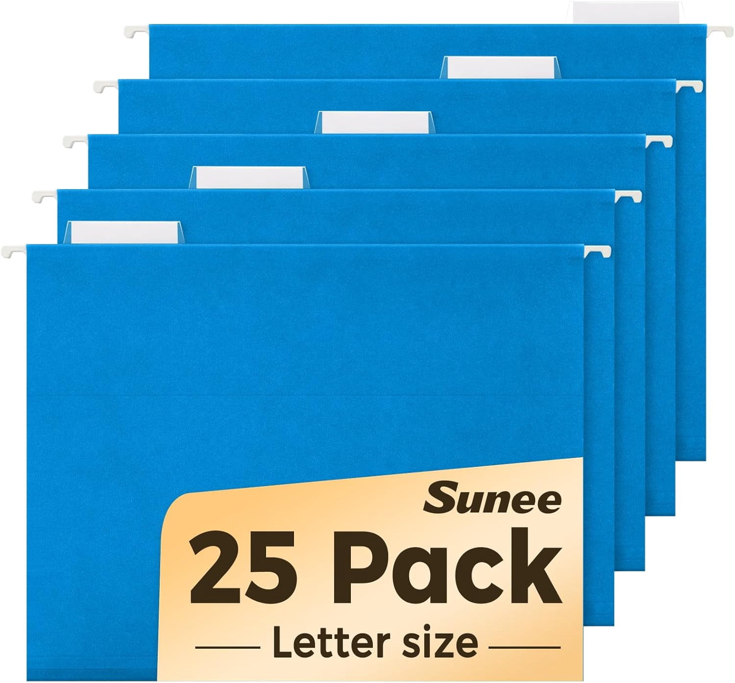 25 Pack Hanging File Folders, Blue Folders, Hanging File Folders Letter Size with 1/5-cut Tabs, Stay Organized for Your Home and Office Bulk File and Documents