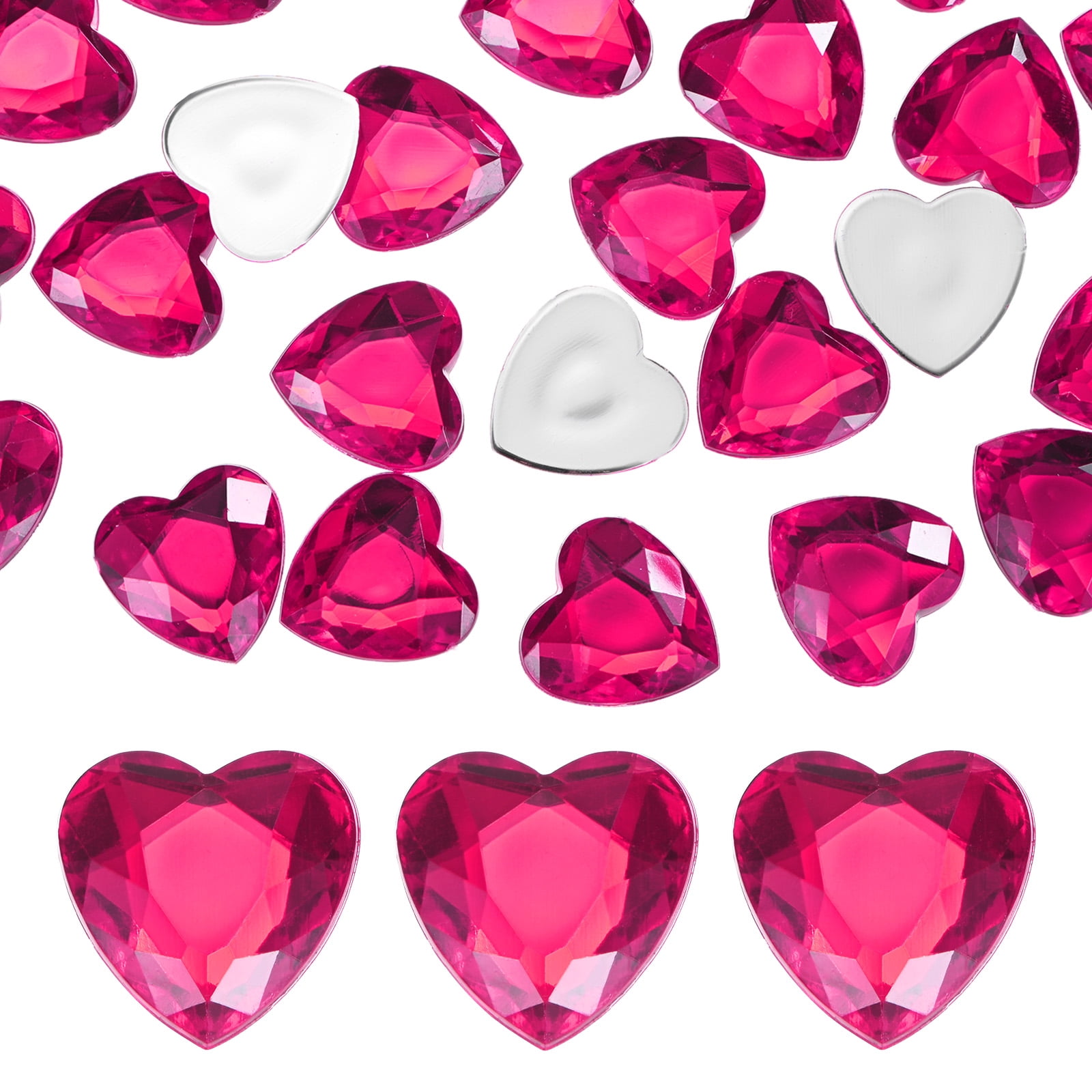 25-Pack Heart Rhinestone, 20mm Acrylic Heart Rhinestone Stickers for ...