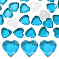 thumbnail image 1 of 25-Pack Heart Rhinestone, 25mm Acrylic Heart Rhinestone Stickers for Craft/Painting/Jewelry, Flat Back Plastic Gems Sticker [Water Blue], 1 of 6