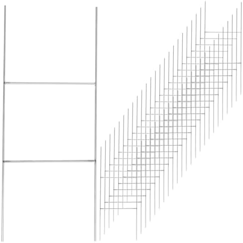 25 Pack Heavy Duty Metal H Frame Wire H Long Stakes, 24'' x 10'' Yard Sign Stake for 4mm Corrugated Signs$$Other