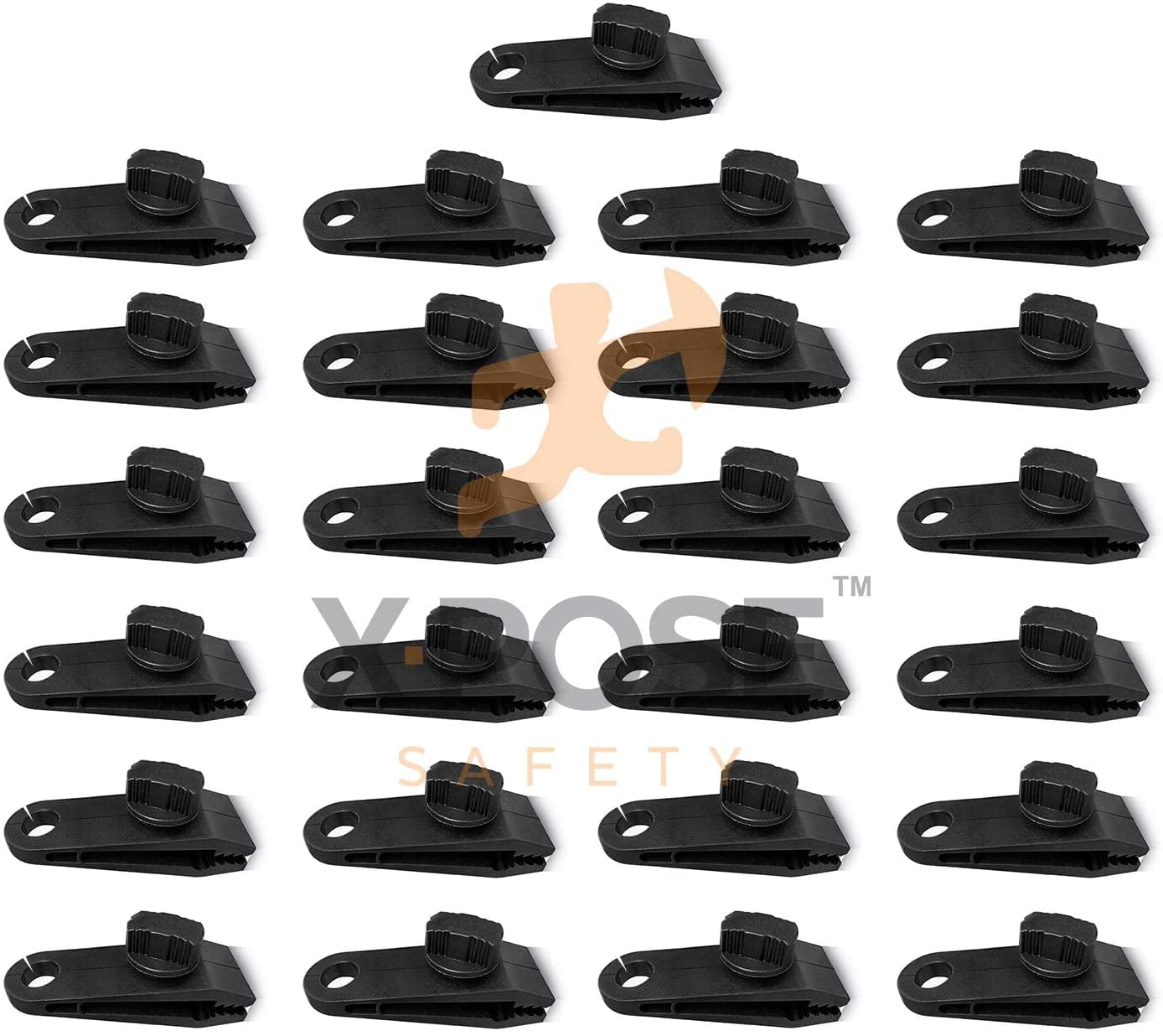25 Pack Heavy Duty Reusable Tarp Clips Use with Canopy Tent, Awning, Camping, Boat Cover, Car