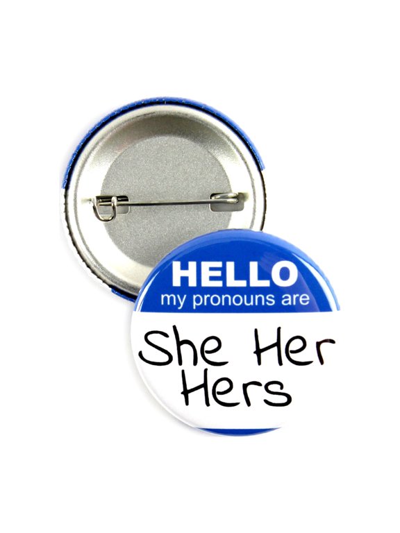 25 Pack - Hello My Pronouns Are She Her Hers LGBTQ+ Pinback Button Badges - 1.5 Inch Round