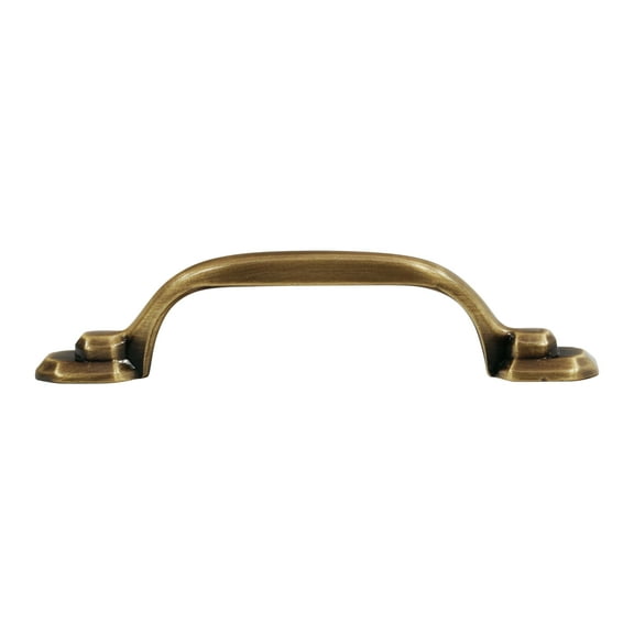 25 Pack Hexa Style 3-Inch Center To Center Traditional Antique Brass Cabinet Pull / Handle