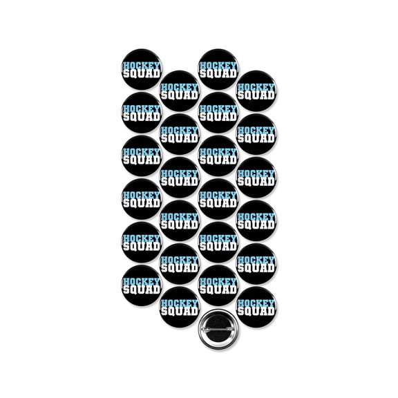 25 Pack - Hockey Squad Team Pinback Buttons - 1.5 Inch