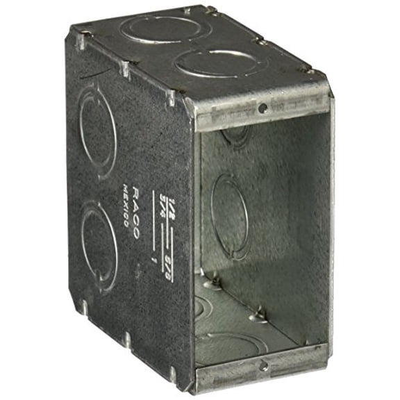 Hubbell-Raco 8695 3-1/2-Inch Deep 1 Gang Welded Masonry Electrical Box with (8) Concentric Knockouts, 3-3/4-Inch 1-31/32-Inch, 3.75