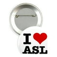 thumbnail image 1 of 25 Pack - I Love 'Heart' ASL - Deaf Pride American Sign Language Pinback Button Badges - 2.25 Inch Round, 1 of 2