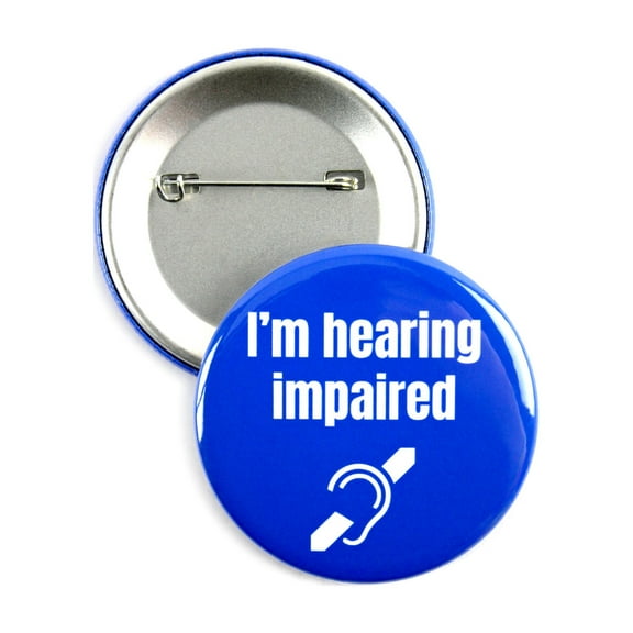 25 Pack - I'm Hearing Impaired Disability ID Aid Pinback Button Badges - 2.25 Inch Round
