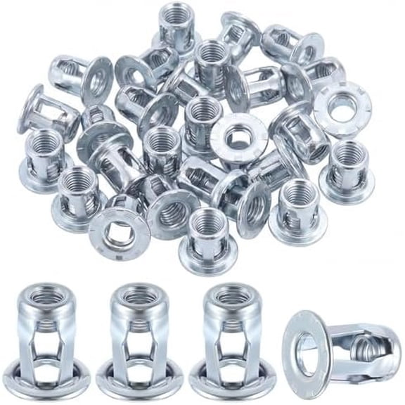25 Pack Jack Nuts 1/4''-20 Threaded Insert Petal Nuts Srew Anchor