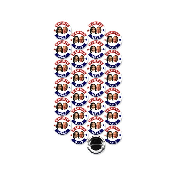 25 Pack - Kamala Harris Tim Walz 2024 Vote Democrat Presidential Election Political Campaign Pinback Buttons - 1.5 Inch