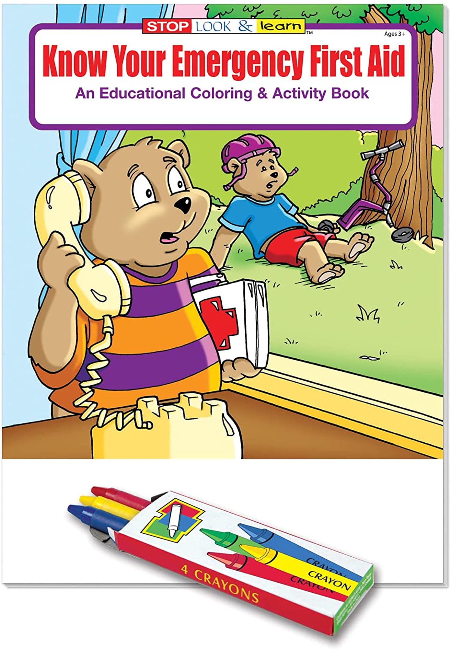 25 Pack - Know Your Emergency First Aid Kid's Coloring & Activity Books